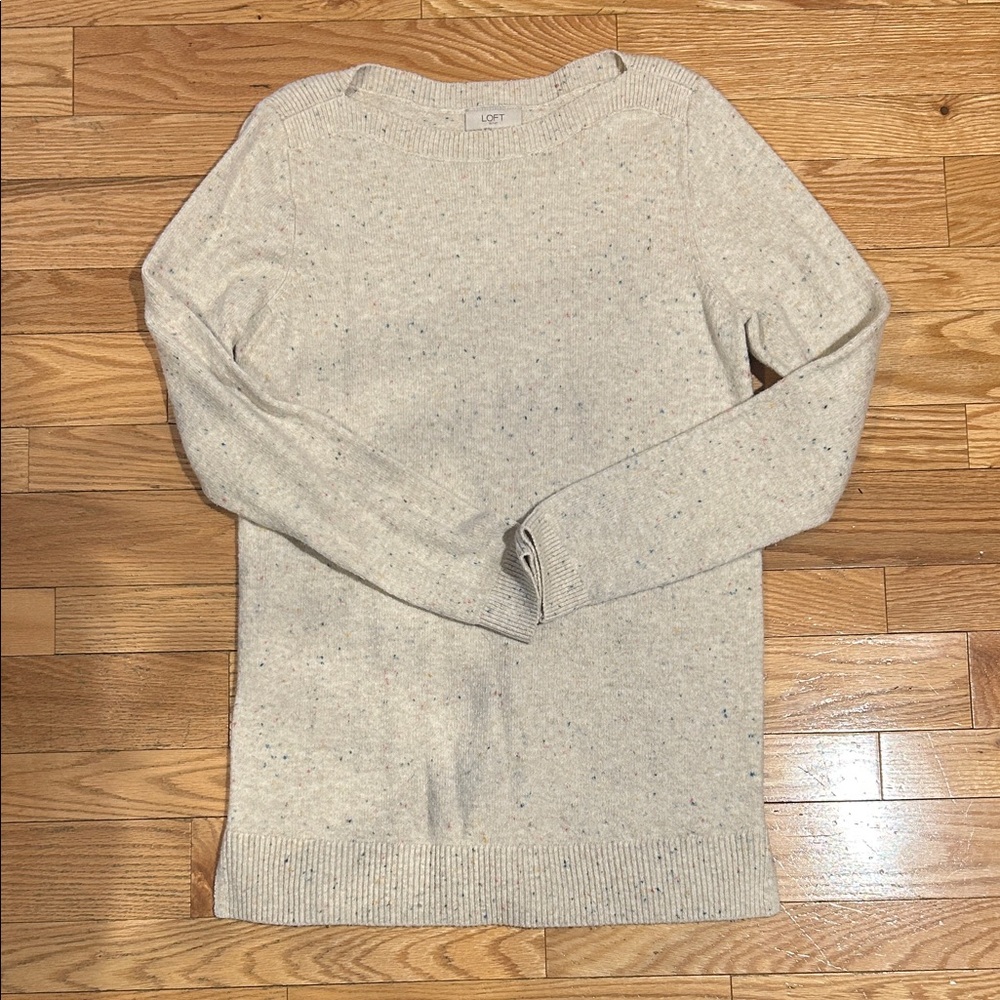 LOFT Women's Speckled Beige Sweater